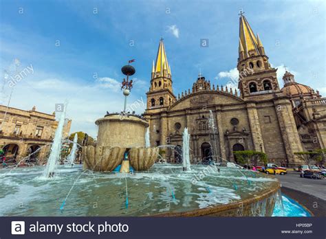 Stock Photo   Cathedral in historic center in Guadalajara ...