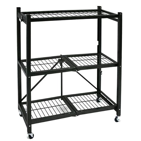 Storage Rack Folding Shelves W/ Wheels Heavy Duty Shelf ...