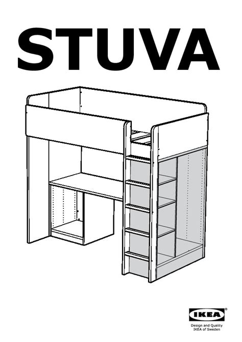 STUVA Combi lit mezz+3 tir/2 ptes blanc, noir  IKEA France ...