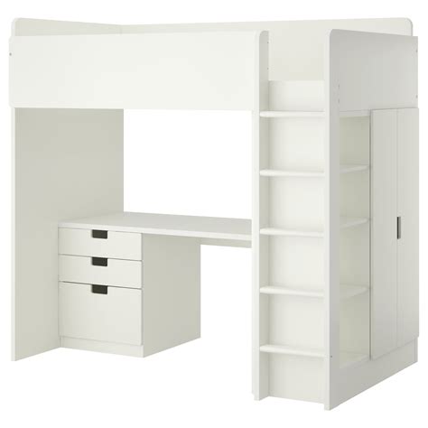 STUVA Loft bed combo w 3 drawers/2 doors White 207x99x193 ...