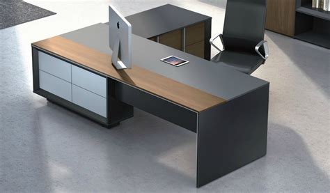 Stylish Mary Office Table In Wood & Leather: Boss s Cabin