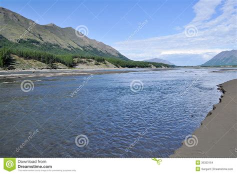 Sunny Landscape Of The River In Mountains. Stock Images ...