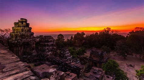 Sunset at Phnom Bakheng in Angkor Wat, Cambodia | Windows ...