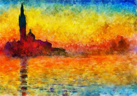 Sunset In Venice Painting by Claude Monet