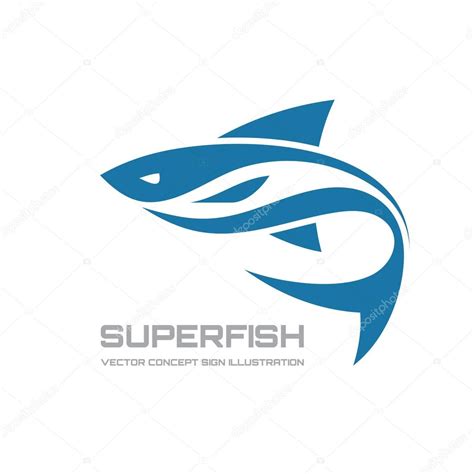 Super fish   vector logo concept illustration. Fish logo ...