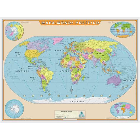 Super Mapa Mundi Político Grande  Geomapas Frete Grátis ...