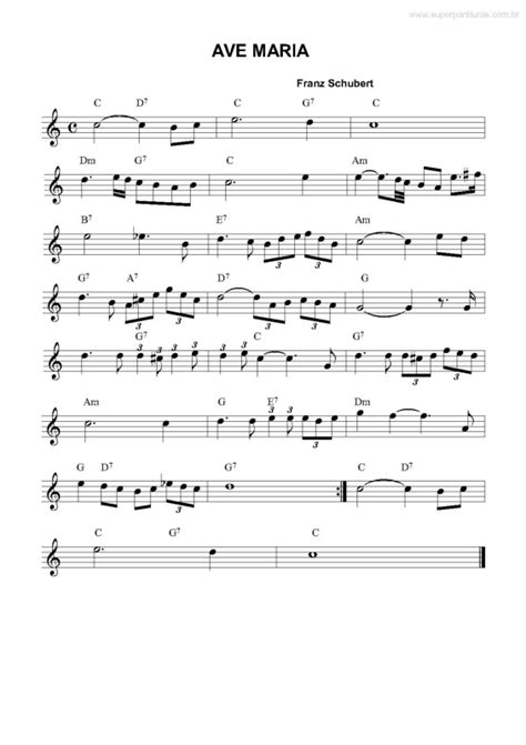 Super Partituras   Ave Maria v.4  Franz Schubert , com cifra