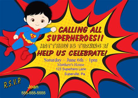 Superman Invitation Instant Download Superhero Birthday