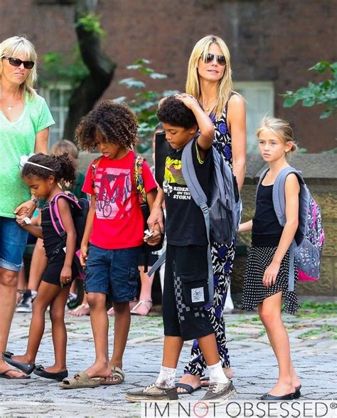 Supermodel Heidi Klum with her four children Leni, Henry ...