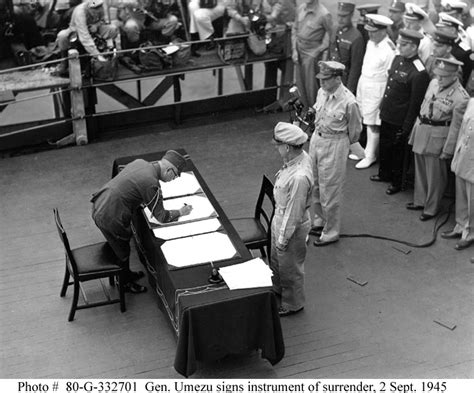 SURRENDER OF JAPAN, 2 September 1945, Signing the ...