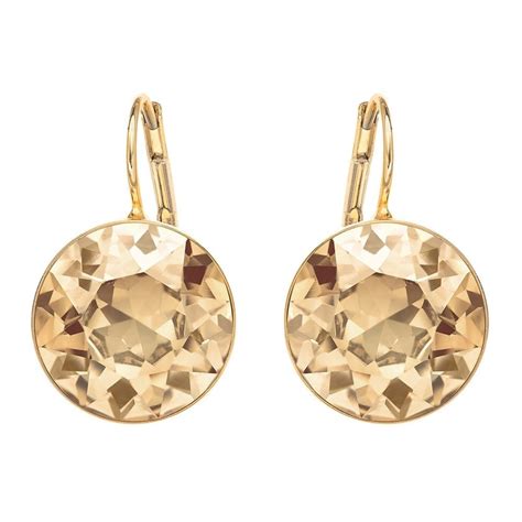 Swarovski Bella Gold & Golden Shadow Crystal Drop Earrings ...