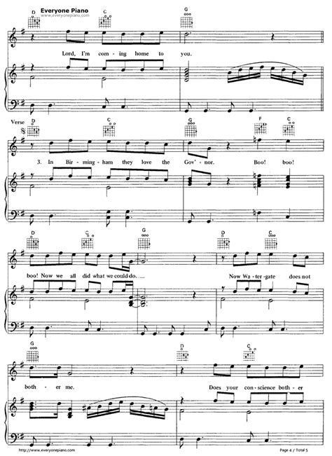 Sweet Home Alabama Lynyrd Skynyrd五線譜プレビュー4 無料の楽譜「五線譜、両手略譜 ...