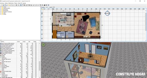 SweetHome 3D programa planos de casas | Construye Hogar