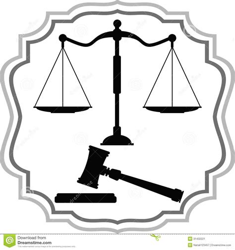 Symbols Of Justice   Scales And Hammer Stock Image   Image ...
