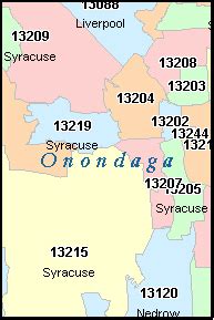SYRACUSE New York, NY ZIP Code Map Downloads