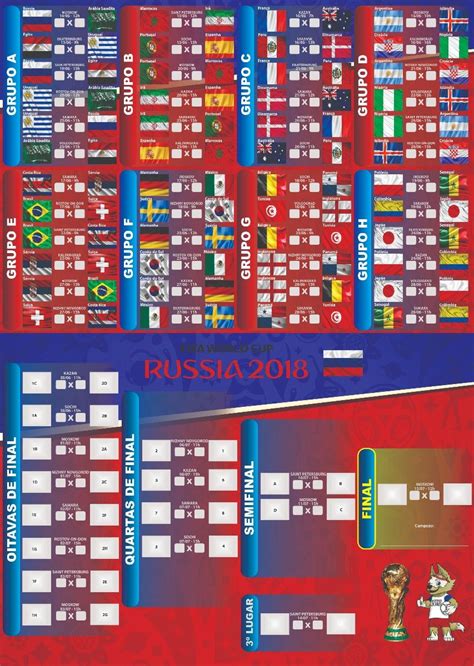 Tabela Copa Do Mundo Fifa 2018   Rússia  vetor Corel Draw ...