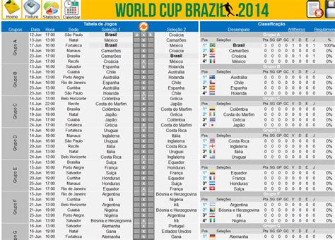 Tabela da Copa do Mundo 2014   Download