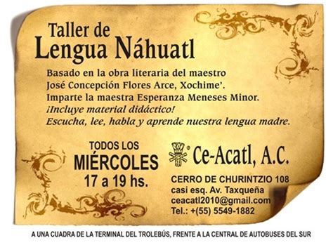 TALLER DE LENGUA NÁHUATL EN COYOACÁN Con el...