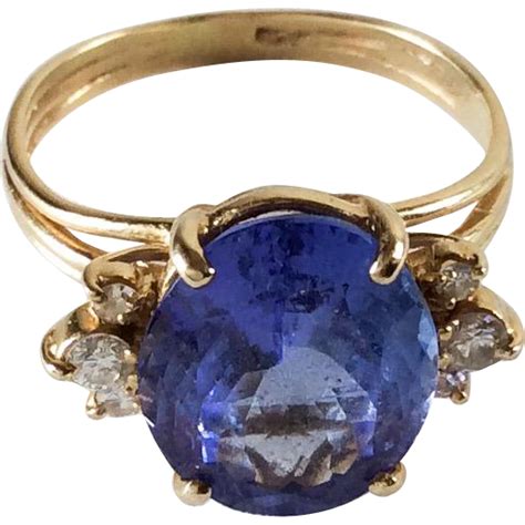 Tanzanite Ring, Diamond Ring, 14K Gold Retro Vintage ...
