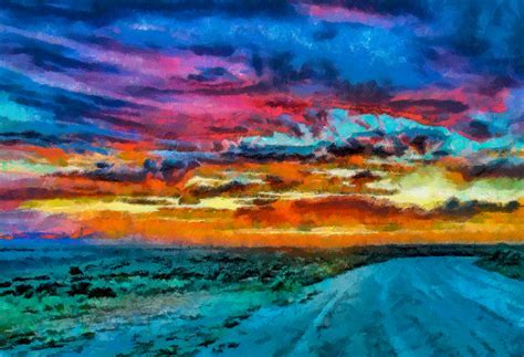 Taos Sunset Iv Wc Digital Art by Charles Muhle