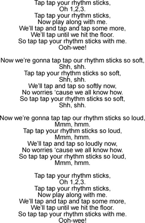 Tap Tap Your Rhythm Sticks: Song Lyrics and Sound Clip