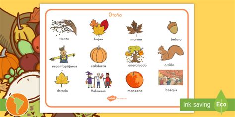 Tapiz de vocabulario: El otoño   tapiz de vocabulario, otoño