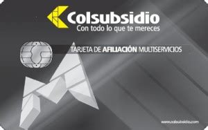 Tarjeta Afiliación Multiservicios Colsubsidio ...