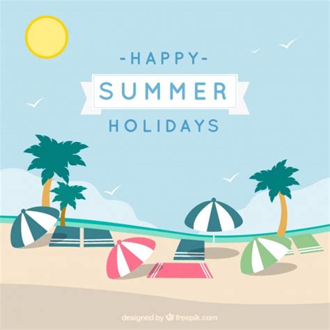 Tarjeta de feliz vacaciones de verano | Descargar Vectores ...