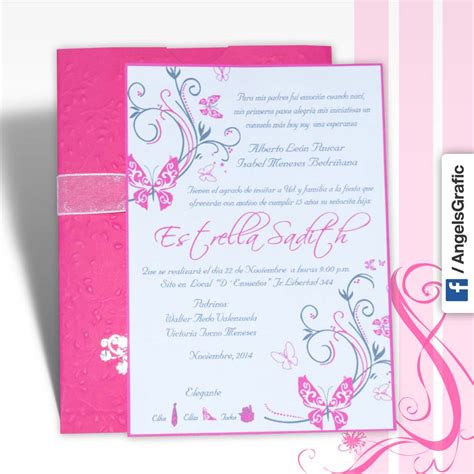 Tarjeta de Invitación para Quince Años  qn 6096    Angels ...