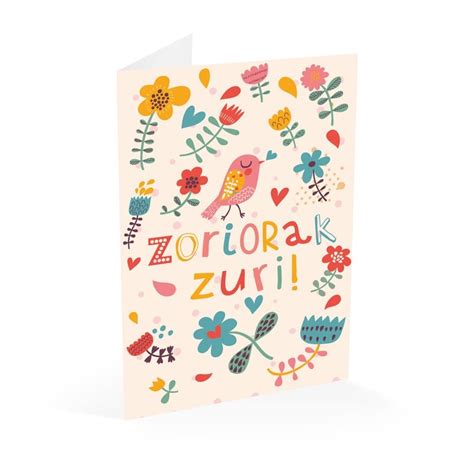 Tarjeta Felicitacion Cumpleaños Zoriorak Zuri ...