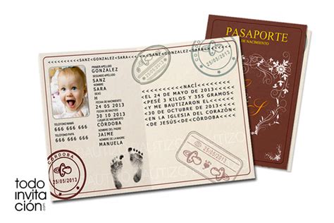 Tarjeta invitación pasaporte   Imagui