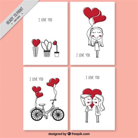 Tarjetas de amor con bonitos dibujos con corazones ...