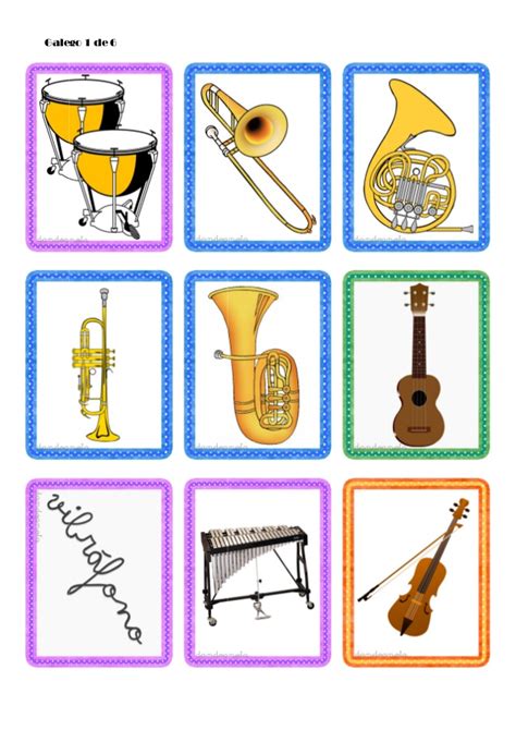 Tarjetas de instrumentos musicales