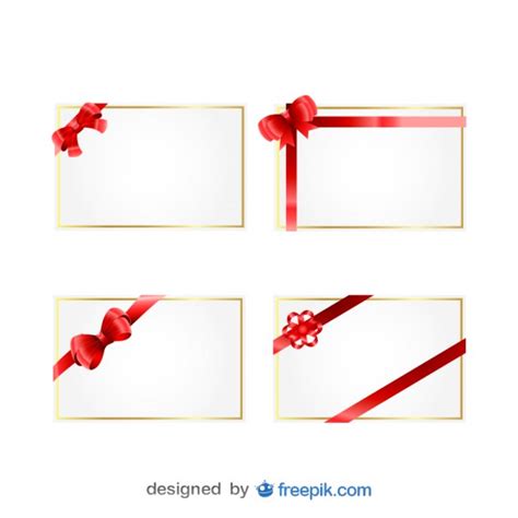 Tarjetas de regalo de Navidad con cintas rojas | Descargar ...
