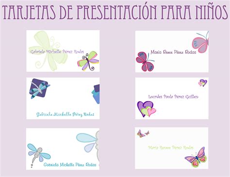 Tarjetas personales infantiles para imprimir gratis   Imagui