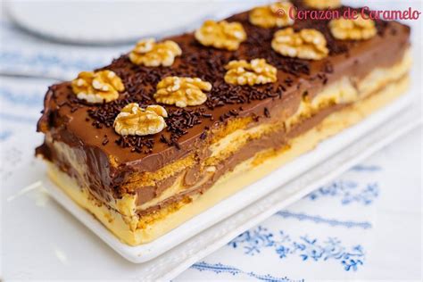 Tarta de Natillas y Chocolate sin horno | Comparterecetas.com