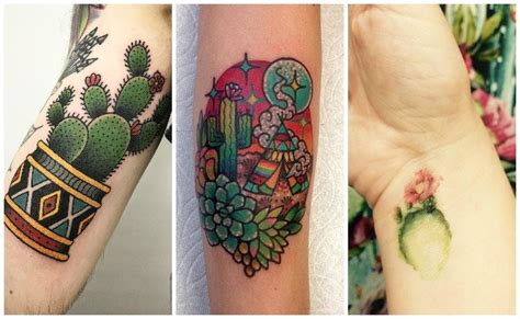 Tatuajes de cactus y de flor de cactus, significados y diseños