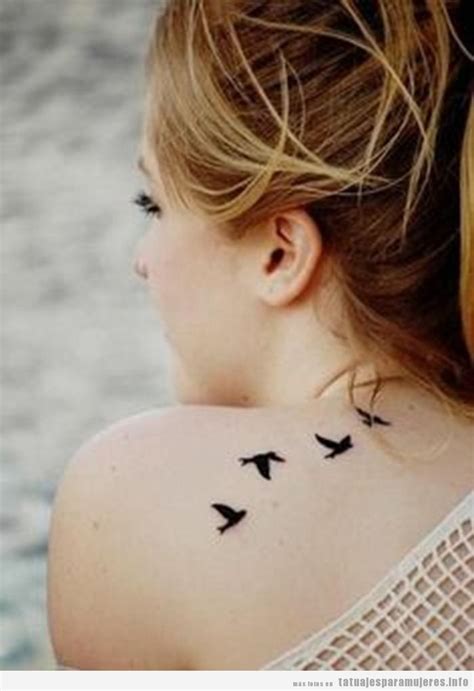 Tatuajes de pájaros para mujer en clavícula, hombro ...