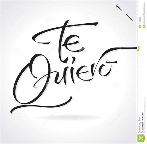 TE QUIERO Hand Lettering  vector  Stock Vector   Image ...