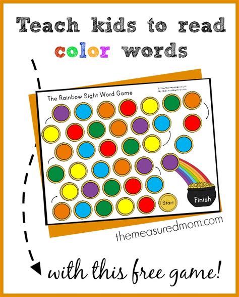 Teach kids to read color words with this FREE Rainbow ...