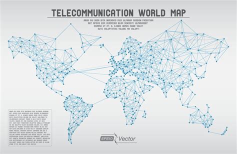 Telecommunication World Map Vector | Free Vector Graphic ...