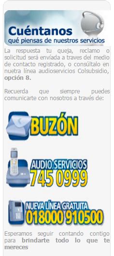 Teléfono Colsubsidio   Información y Atención al cliente