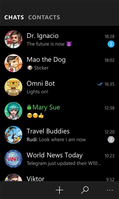 Telegram Messenger for Windows 10 Mobile