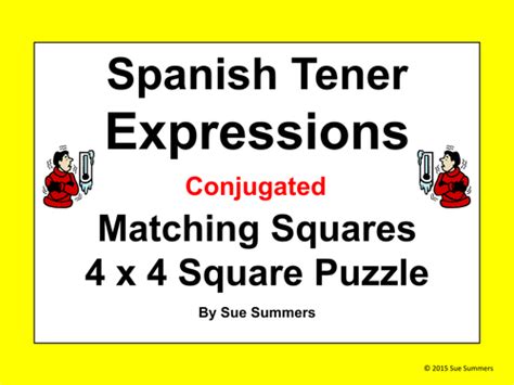 Tener Expressions Conjugated 4 x 4 Matching Squares Puzzle ...