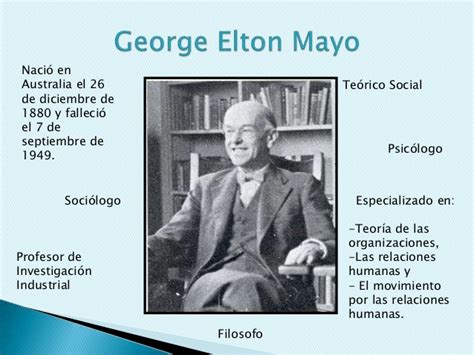 Teoria de las Relaciones Humanas  Elton Mayo