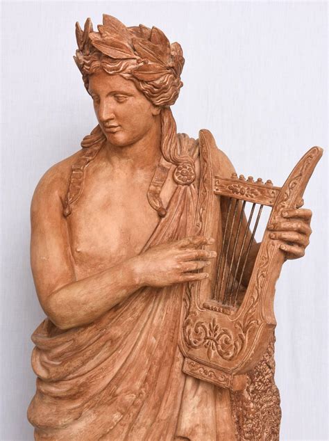 Terra Cotta Garden Statue of Greek God Apollo Playing a ...