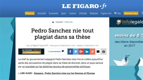 Tesis Pedro Sánchez:  Le Figaro  y otros medios europeos ...
