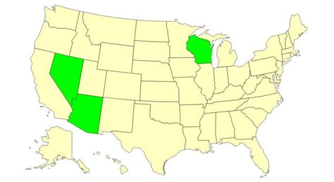 Test de geografía de Estados Unidos Estados de los Estados ...