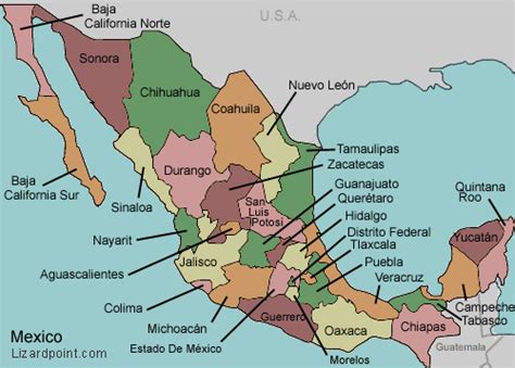 Test your geography knowledge   Mexico: federal states ...