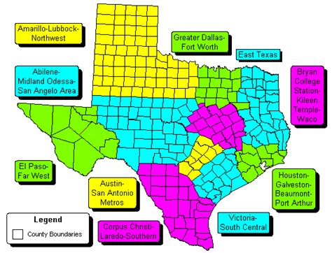 Texas State & Regional Zip Code Wall Maps   SWIFTMAPS.com